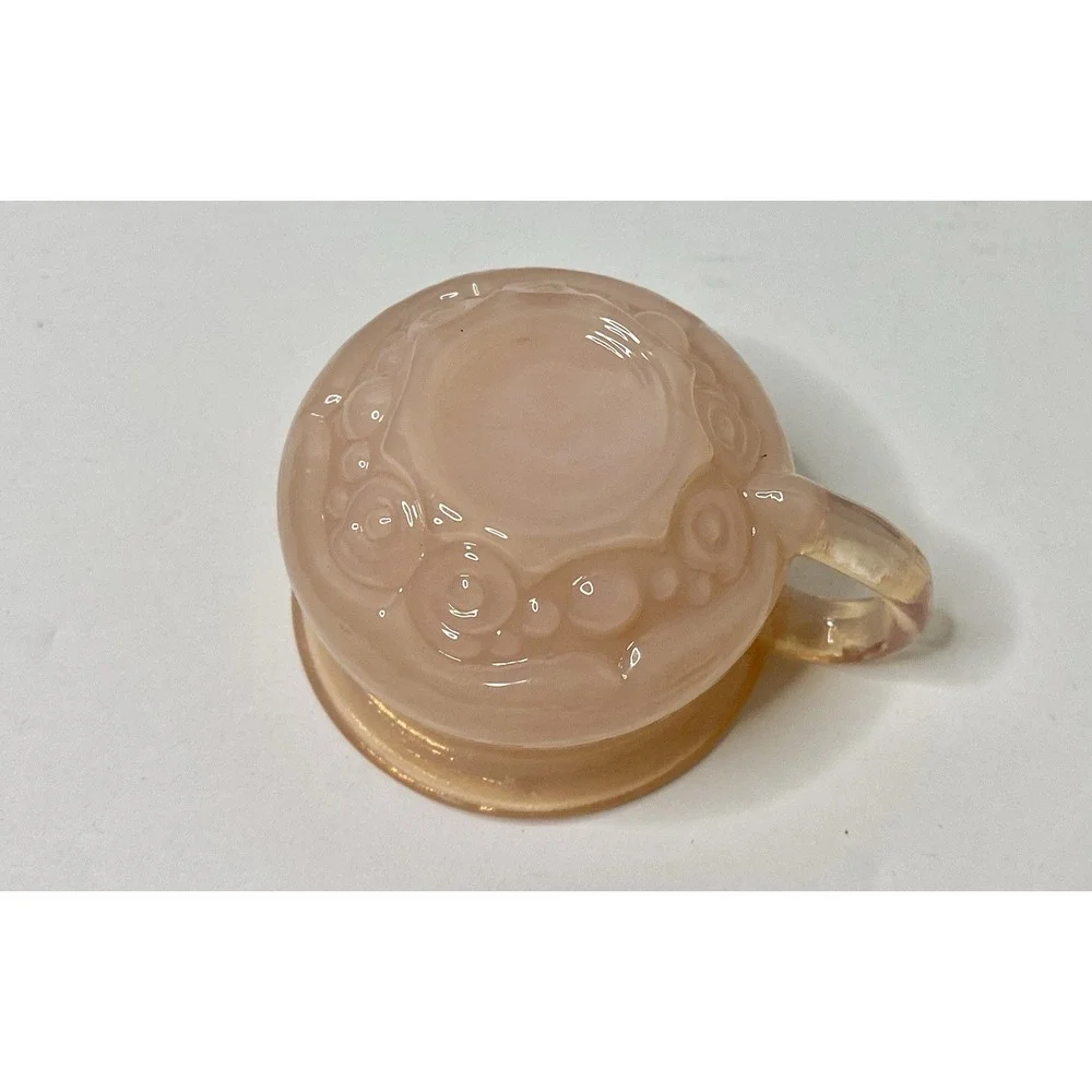 Degenhart Glass Crown Tuscan‎ Handled Salt Cellar Chamber Pot Pink Vintage